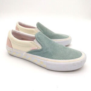 Vans Washout Slip-On Pro Shoes Mens 7.5 Womens 9 Pastel Suede Blue Antique